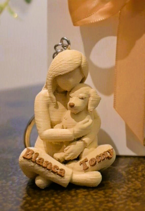 Llavero 3D Impreso – Filamento beige efecto madera